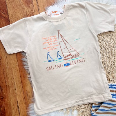 Conj. Camiseta Sailling and Living e Bermuda - Areia